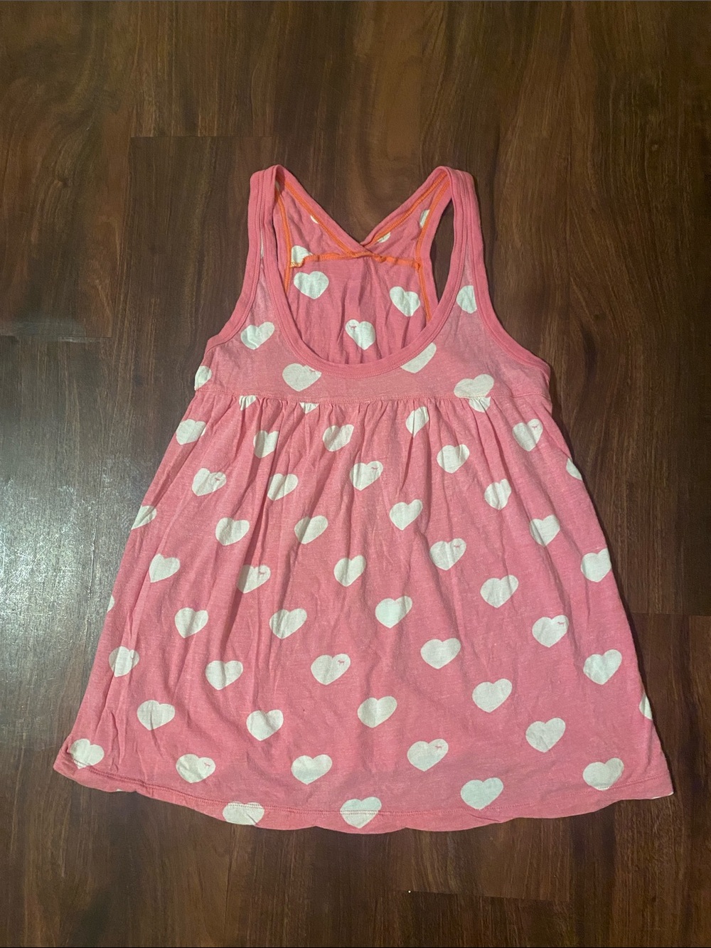 PINK Victoria's Secret Pink Heart Print Racerback Tank